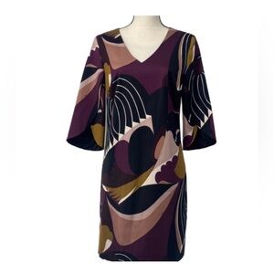 NWOT Women’s Trina Turk Wine Country Sonoma Patchwork-Print Shift Dress Sz 4